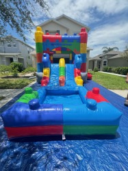 5118D3D0 9EDE 42B5 A8E4 6A474B7094A4 1724517129 Lego bounce house and dual water slide